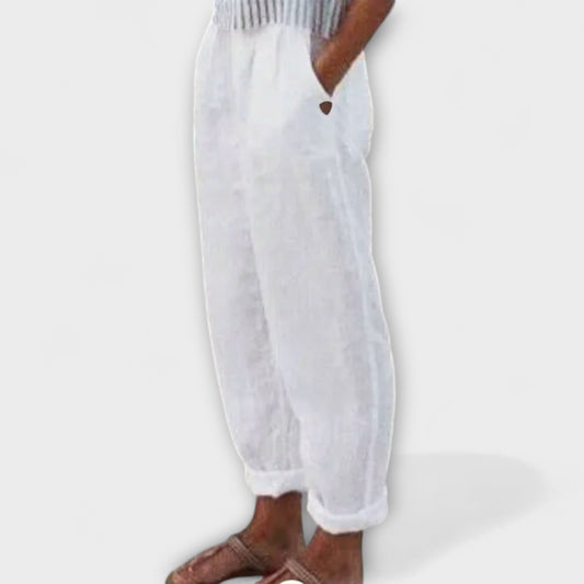 Clara - Hlače z mehkimi pasom em stranskimi žepi