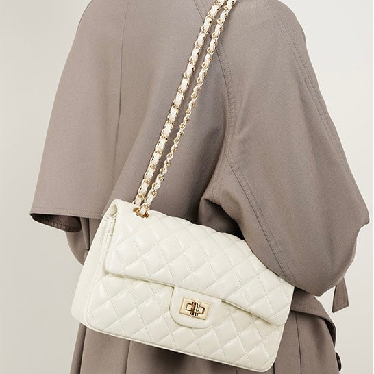 Prešita ženska torba čez ramo iz pravega usnja Inspired