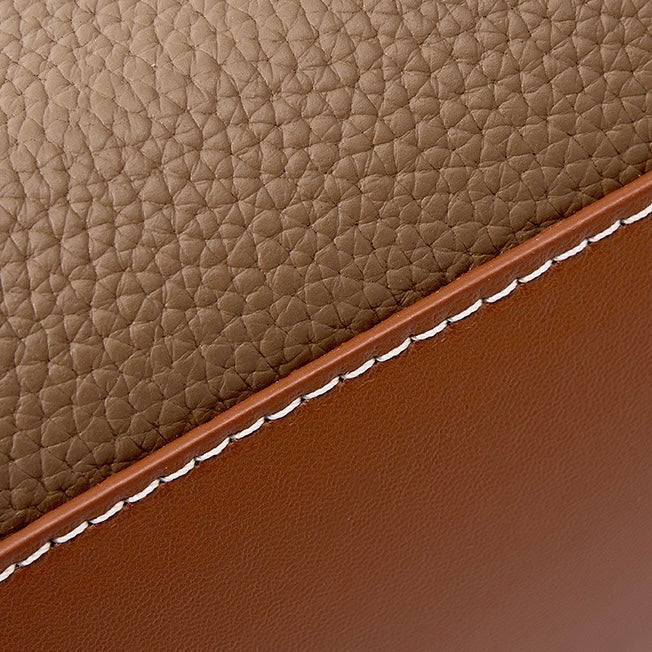 Ženska luksuzna minimalistična usnjena strukturirana torba čez telo z zgornjim ročajem