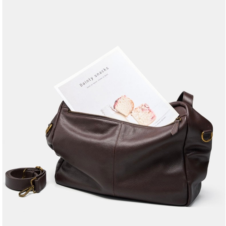 Ženska retro torba iz pravega usnja, mehka minimalistična, priložnostna