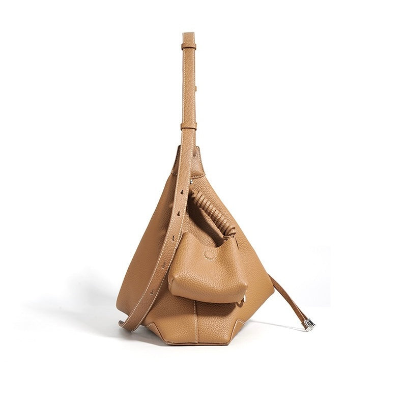 Ženska minimalistična torba za cmoke iz pravega usnja, torbica