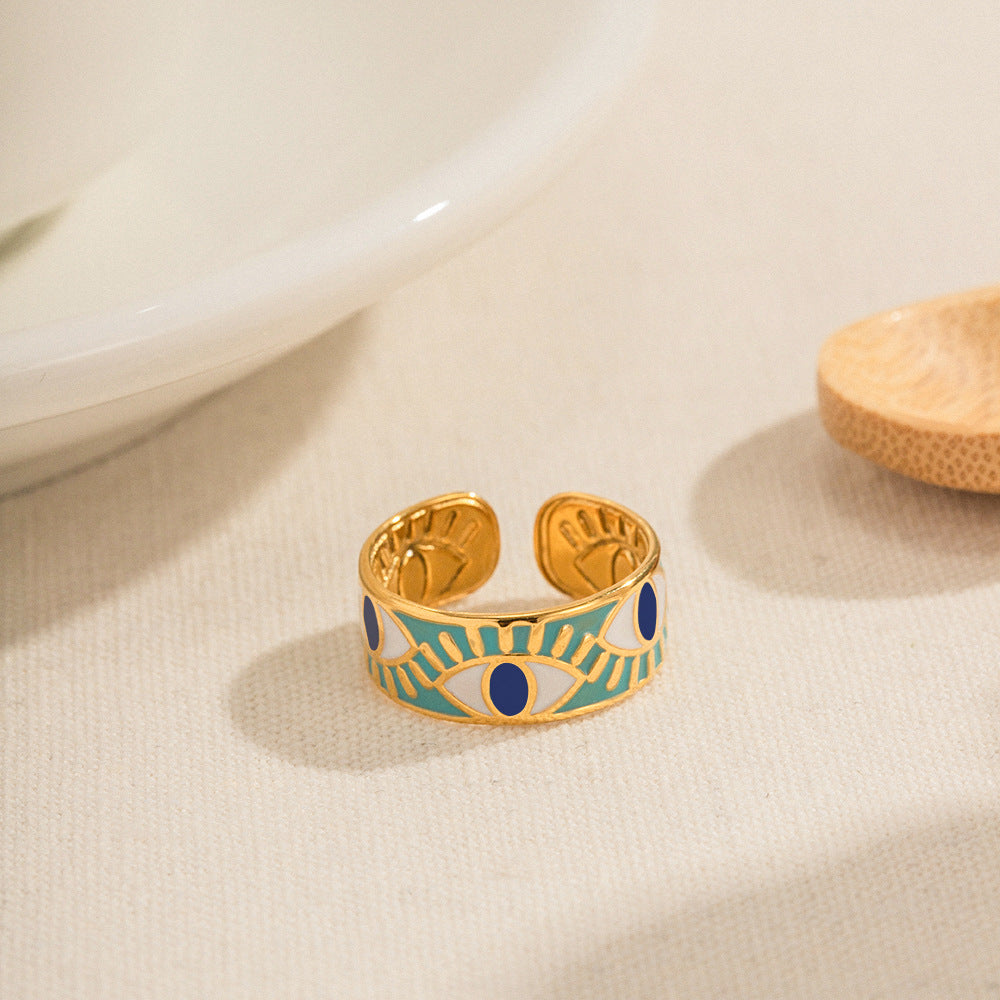 Francoski retro dvorni prstan z vražjim očesom