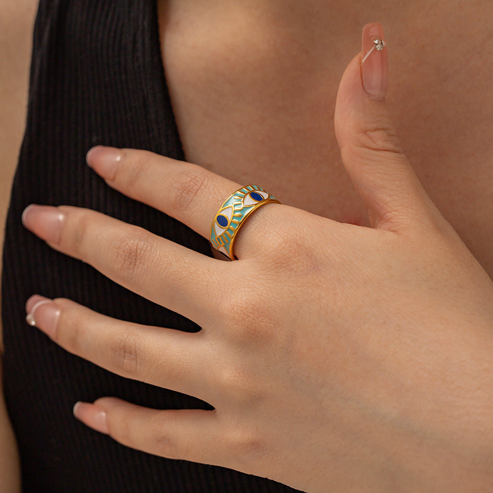 Francoski retro dvorni prstan z vražjim očesom