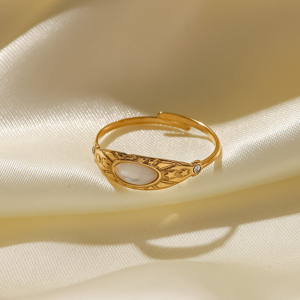 Retro francoski prstan iz nerjavečega jekla